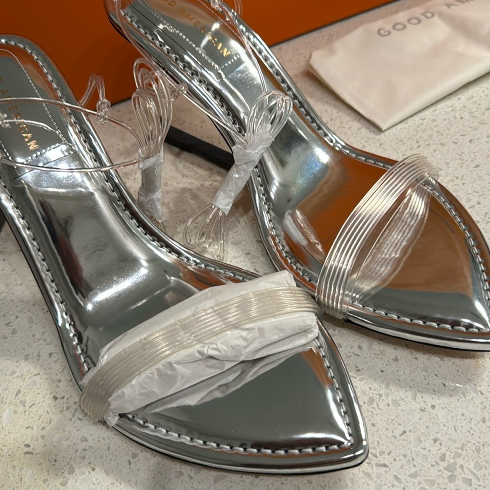Good American PVC Wedge Lace-up Sandal 12